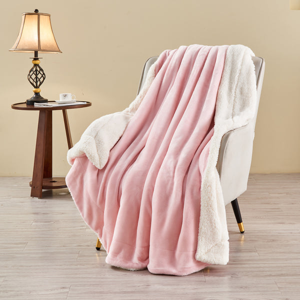 LINENLINE Sherpa Flannel Fleece Throw Blanket Warm Blankets For Winter